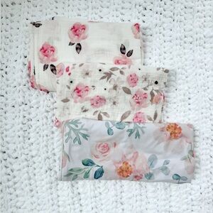 Floral Swaddles, Set of 3